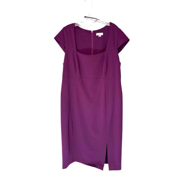 Calvin Klein Dress Women's Burgundy Plus Sheath Office Work Career Size 14W - Picture 1 of 11